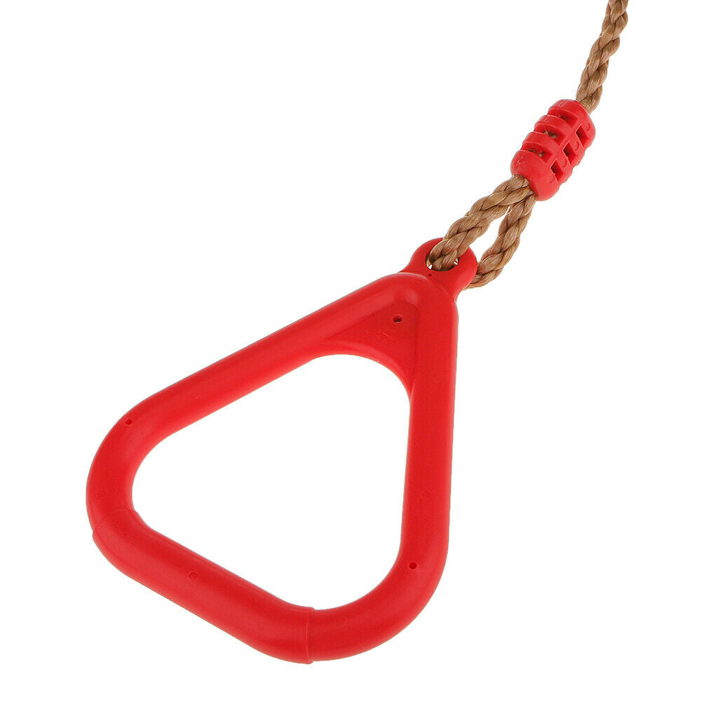 Triangle Plastic Strength Training Rings w/ Straps Buckles Fitness Tool Red