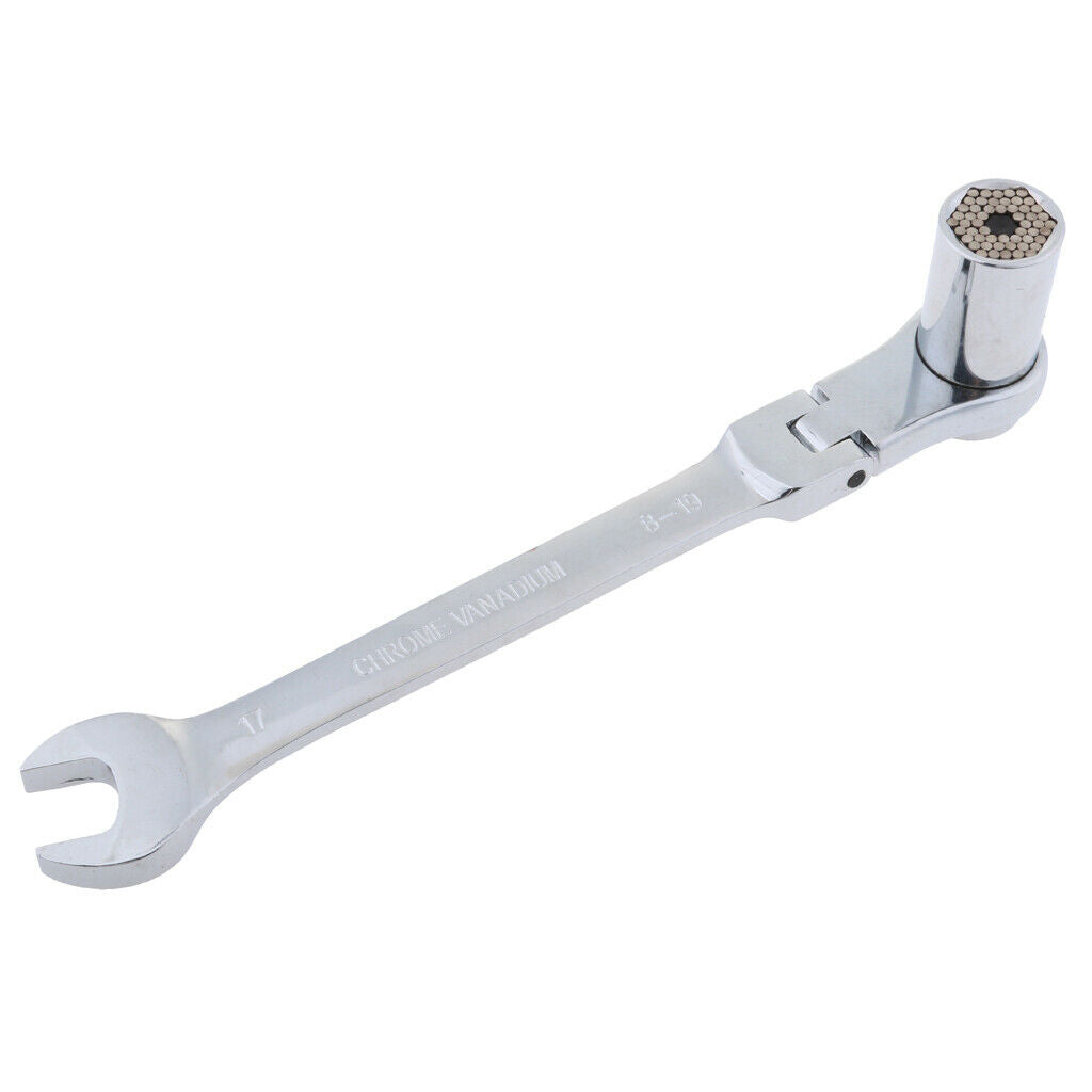 Universal 8-19mm Flex-Head Metric Combination Ratcheting Wrench Hand Tools FOR