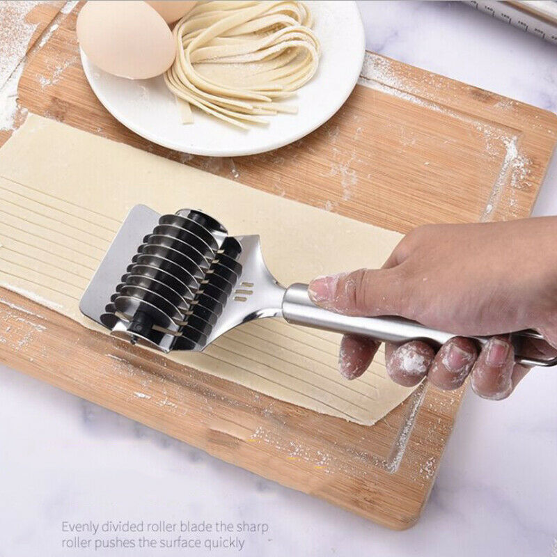 1PC Stainless Steel Spaghett Noodle Maker Lattice Roller Dough Cutter To.l8