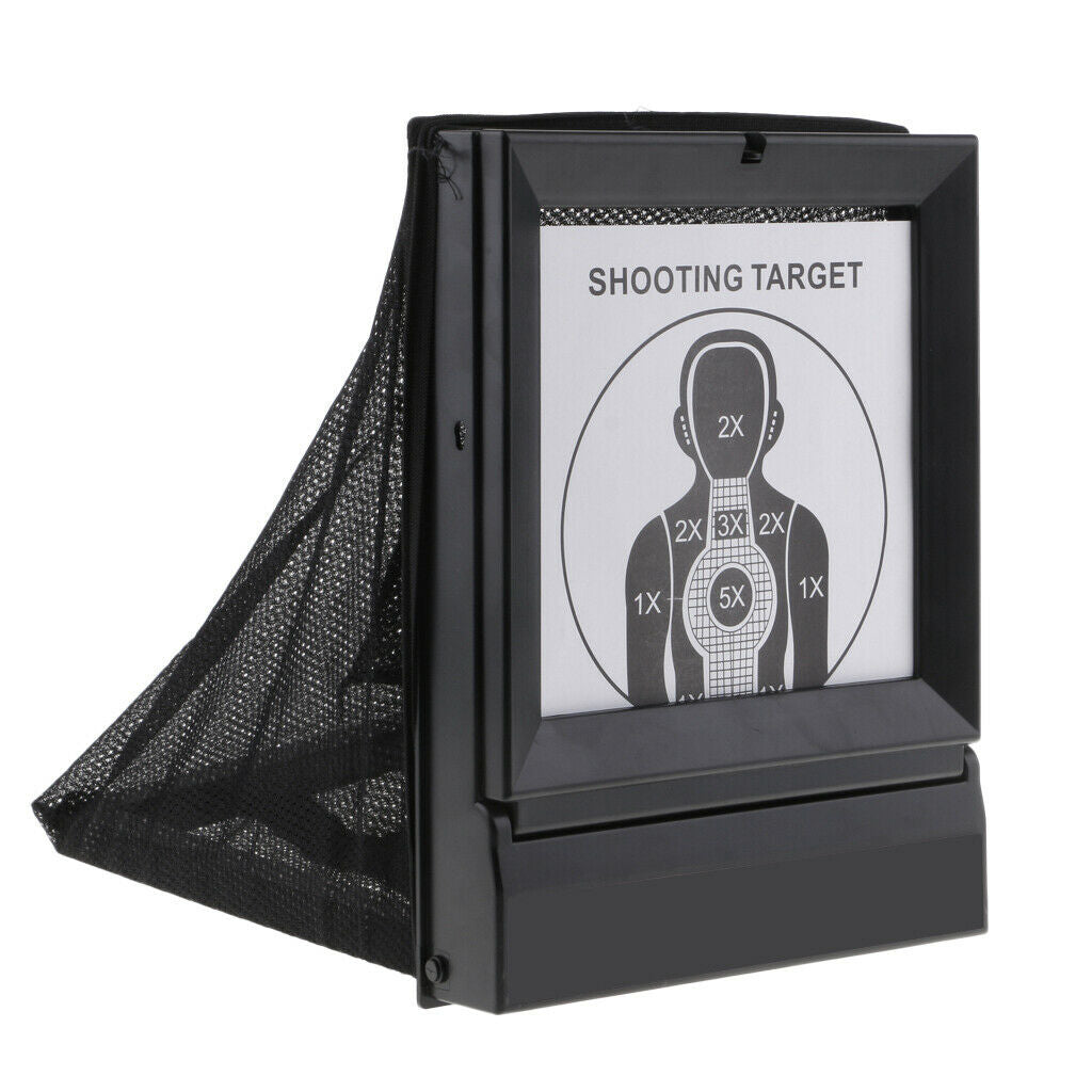 Shooting Self Resetting Target with Paintball Pellet Trap + 10pc Target Card