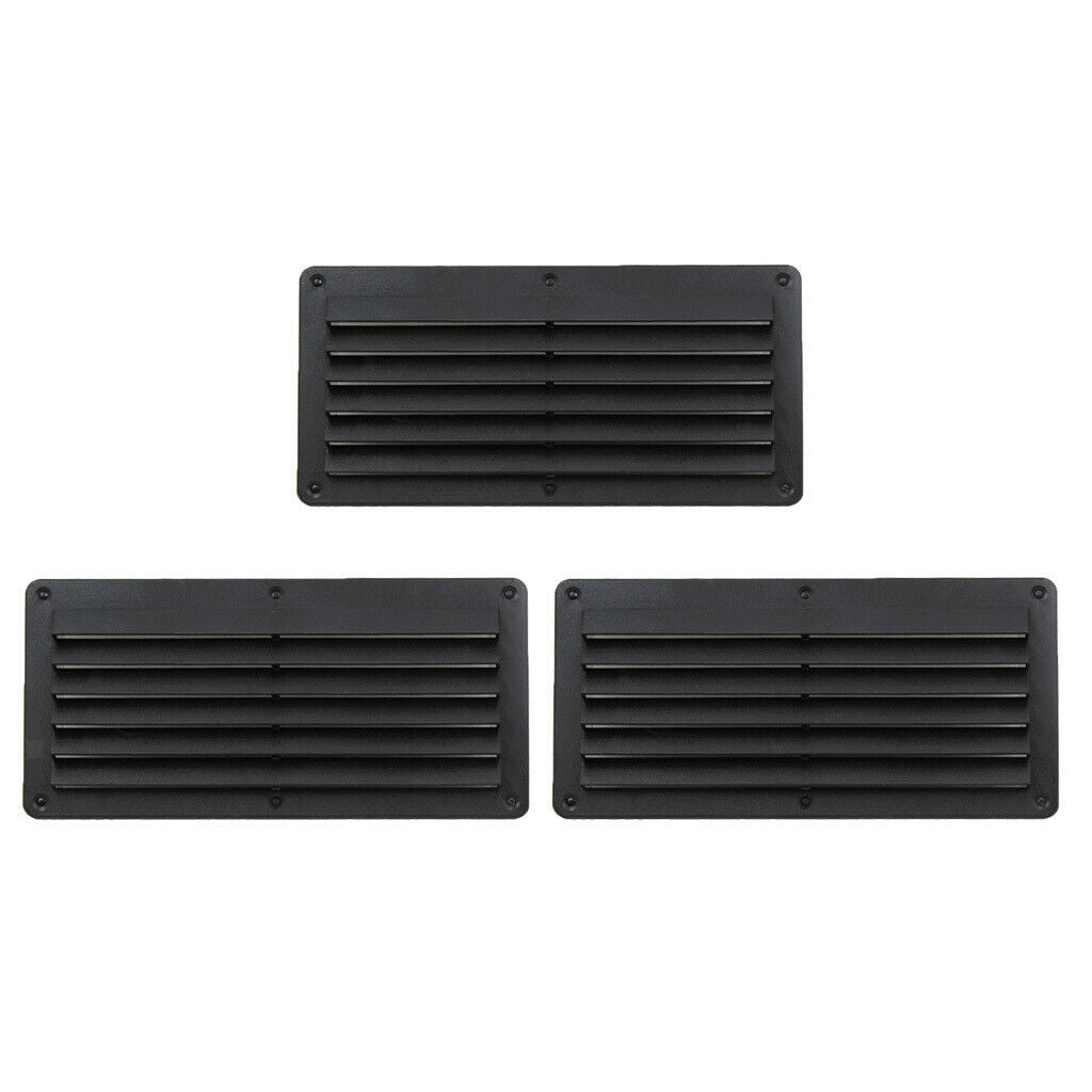 3pcs Boat RV Louvered Ceiling Wall Vent Air Outlet Exhaust Cover Marine Door
