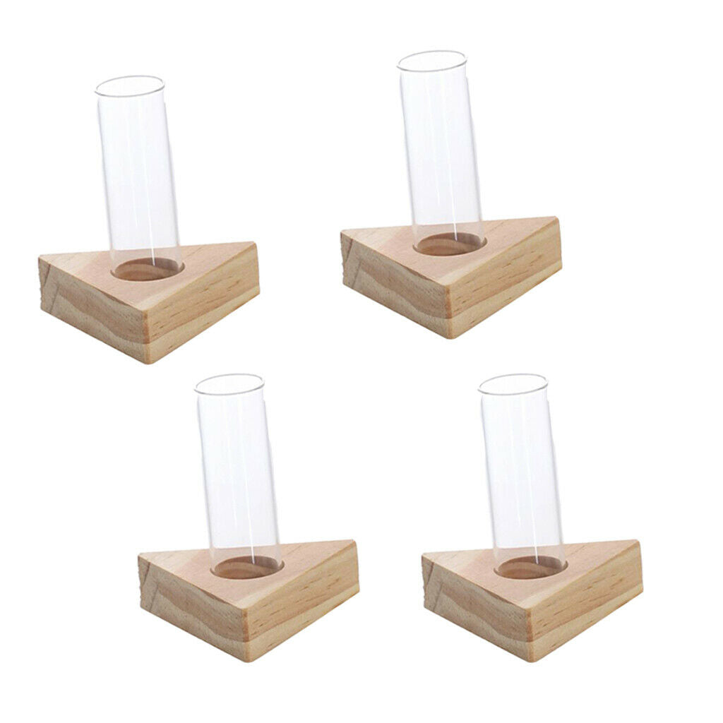 4 Pieces Glass Double Test Tube Vase Flower Pots for Hydroponic Plant
