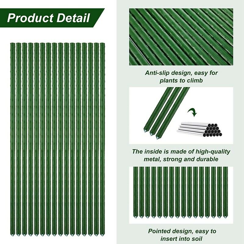Garden Stakes Plant Support Plastic Coated Steel Plant Stake 15.7 Inch PlantU6Z1