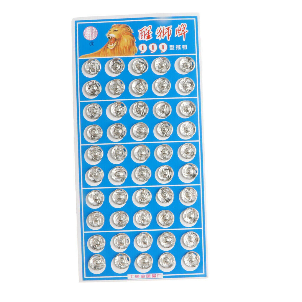 50 pairs of sew on metal snap fastener snap fasteners DIY sewing craft 10mm