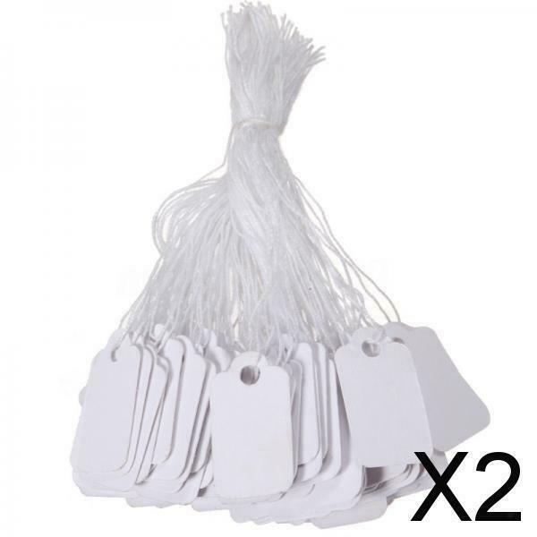 2X Rings Labels Price Tags Strung Writable Price Sale Tags Labeling 2.6cmX1.5cm