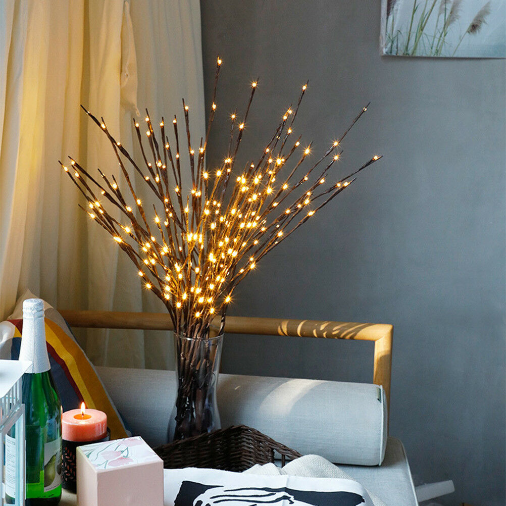LED Willow Branch Lamp Floral Lights 20 Bulbs Home Christmas Party Garden.l8