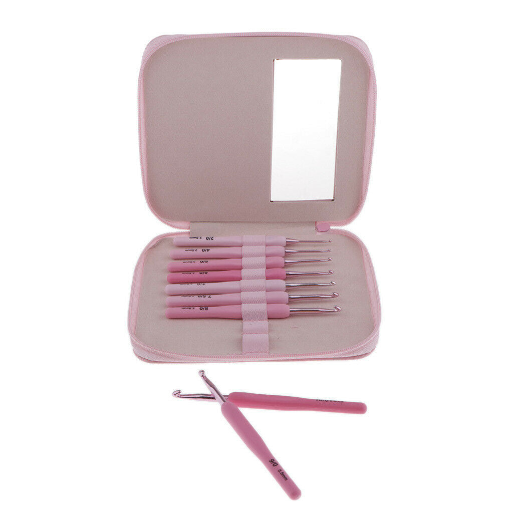 9pcs Plastic Crochet Hook Set 2mm 6mm Weaving Knitting Stitches