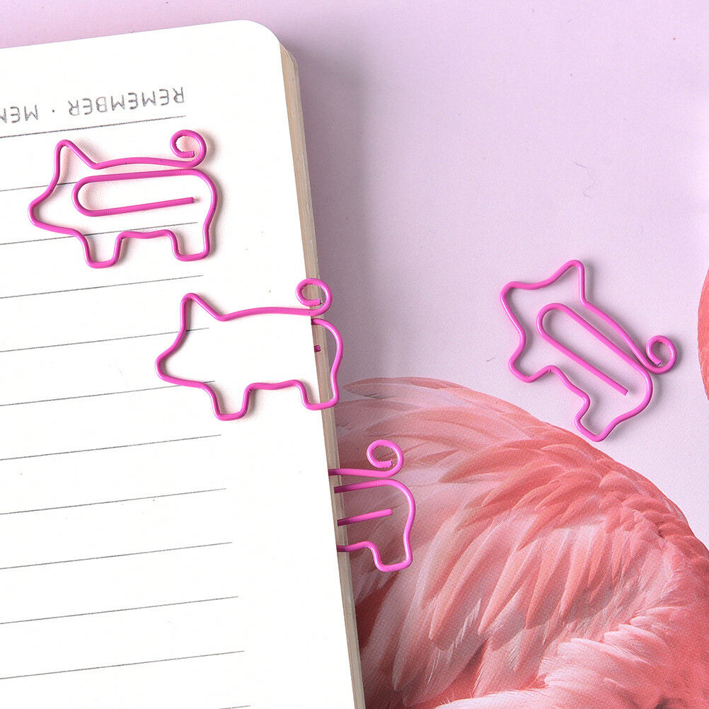4x Pig Pink Bookmark Paper Clip School Office Supply Escolar Gift Stationery  Qx