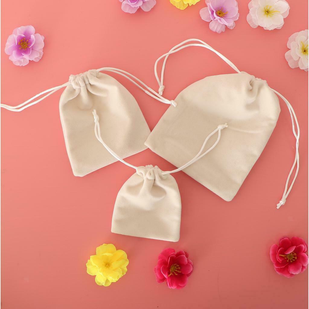 5pcs Christmas Velvet Jewelry Pouch Drawstring Bag Wedding Favor 8x10cm