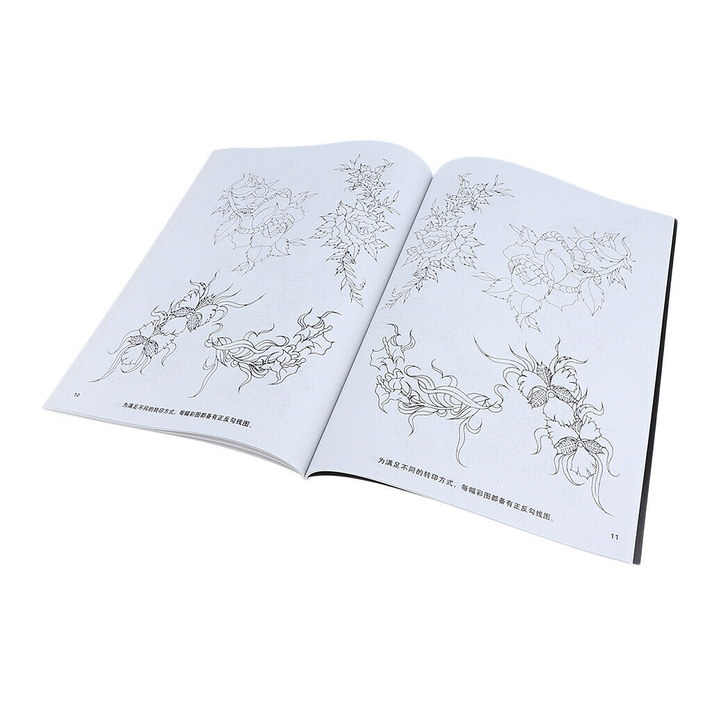 China Flower Painting Drawing Tattoo Flash Sketch Reference Book Peony