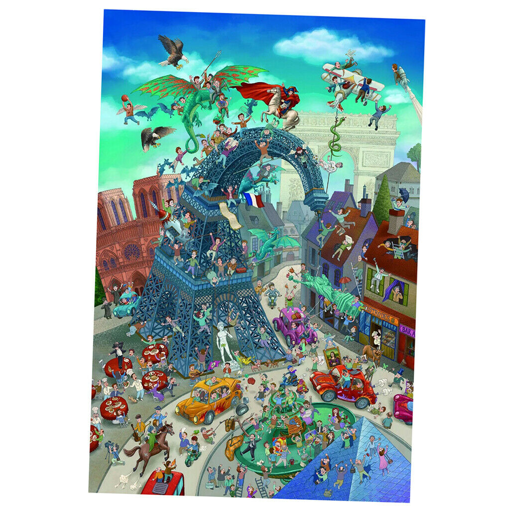 1000PCS Paper Jigsaw Puzzle (Eiffel Tower) for Kids IQ Game Set 50x75cm