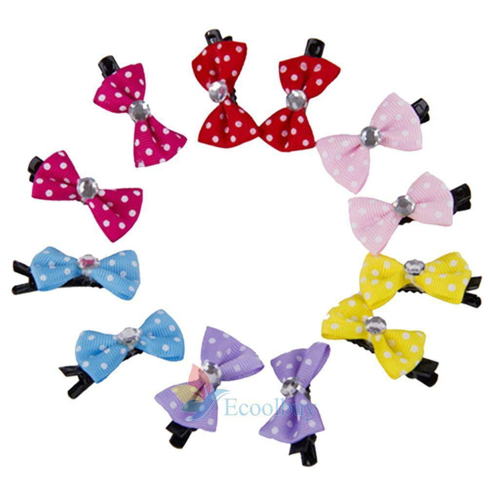 10 pcs/lot Pet Dog Bow Tie Hair Clip Hairpin Random Color Cat Hair Accessories A
