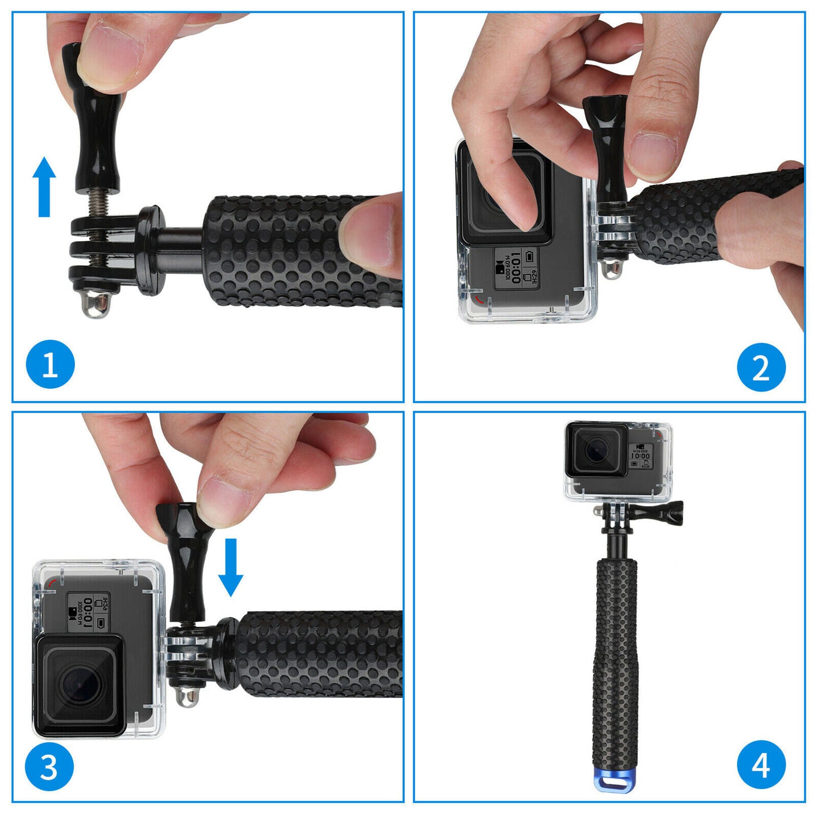 Waterproof Extension Pole Selfie Stick Monopod For Go Pro GoPro HERO 6 5 4 3 3+