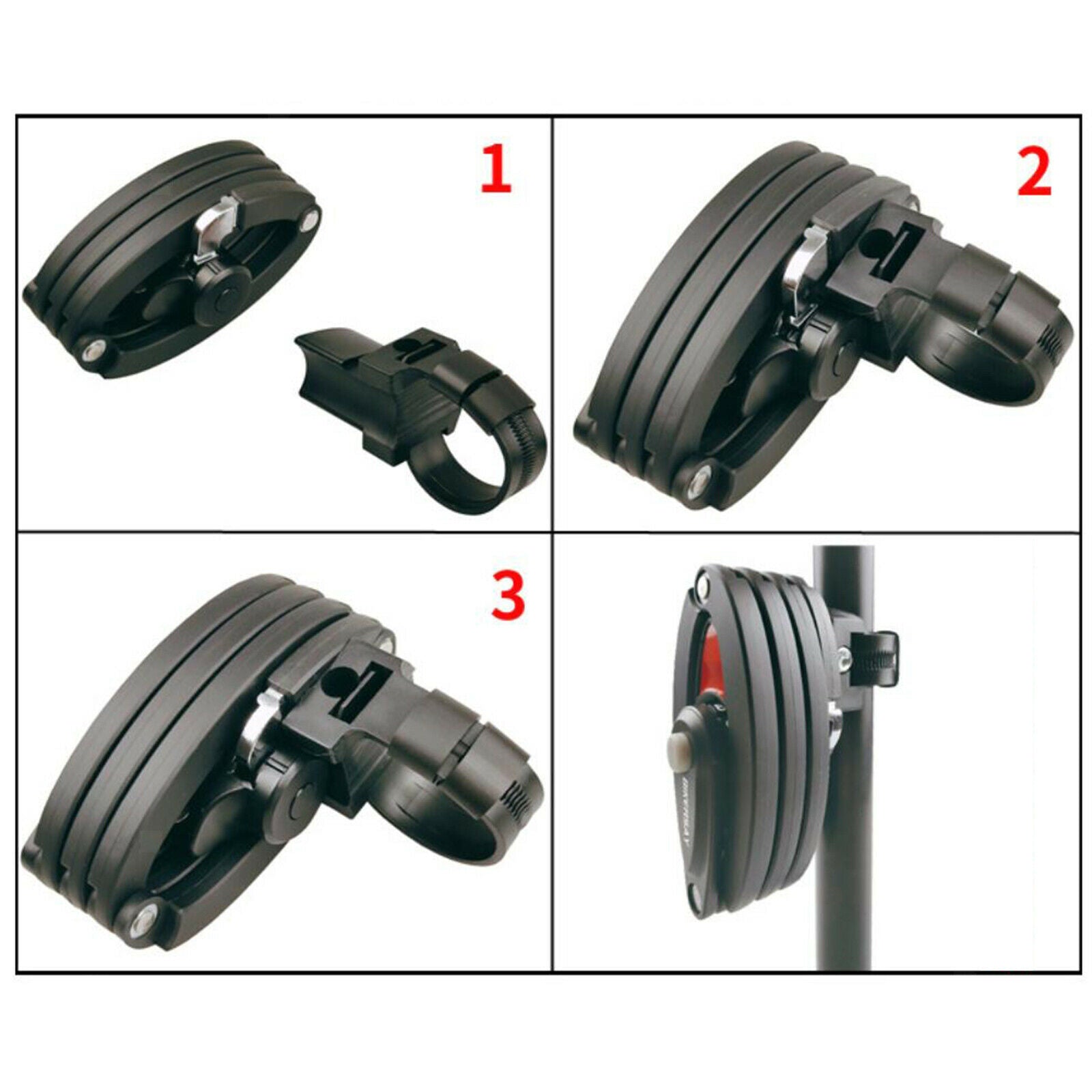 Sturdy Bike Folding Lock Compact Motorcycle Anti-Theft Anti-cut Cable Locks