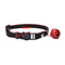 Small Pet Puppy Dog Soft Micro Fiber Collar Safety Buckle with Bell Black