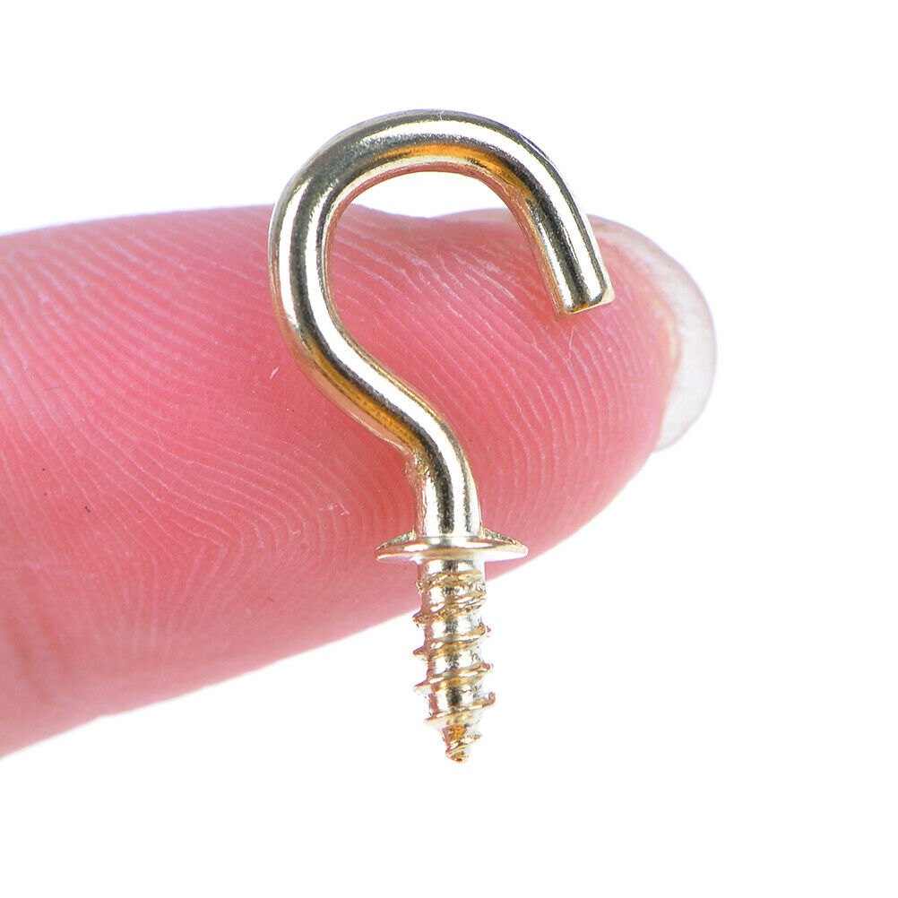 20Pcs 1/2 Inches brass plated cup hooks coat peg hanger high quali.l8