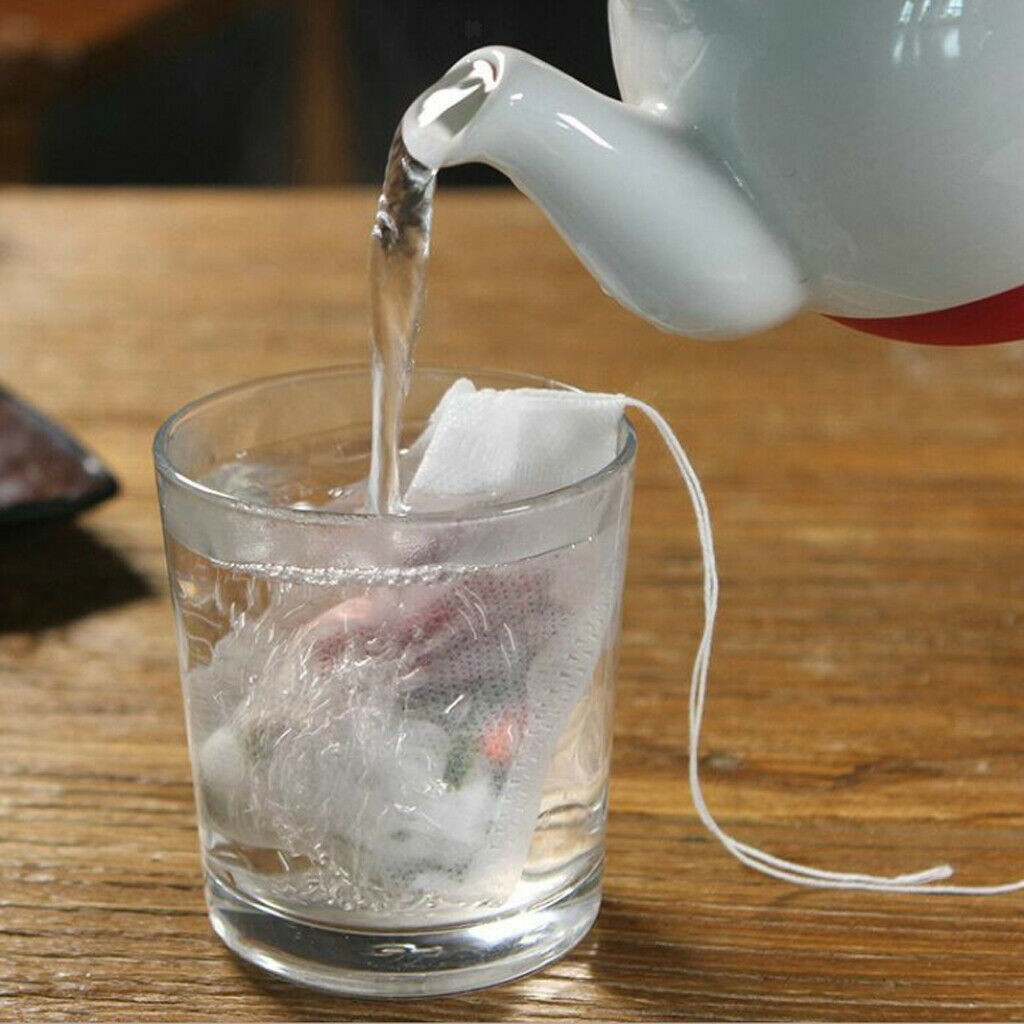 100pcs Empty Loose Leaf Tea Filter Bag set Disposable Spice Bags 7x9.5cm