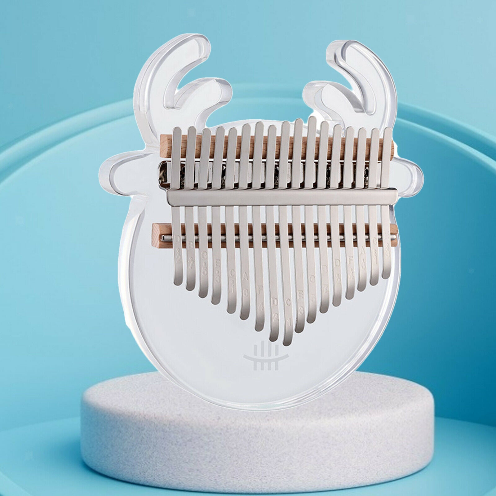 Kalimba Thumb Piano 17 Keys Animal-shaped Acrylic for Child Transparent Deer