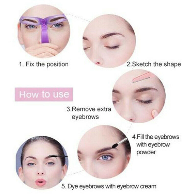 8PCS DIY Eyebrow Shaper Makeup Template Eyebrow Grooming Shaping Stencil KitBDD