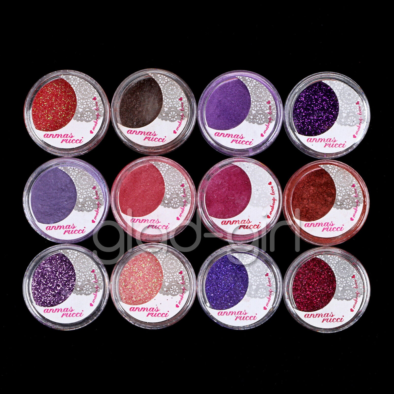 12 PCS Mixed Color Makeup Powder Glitter Sheet Eyeshadow Eye Shadow Set