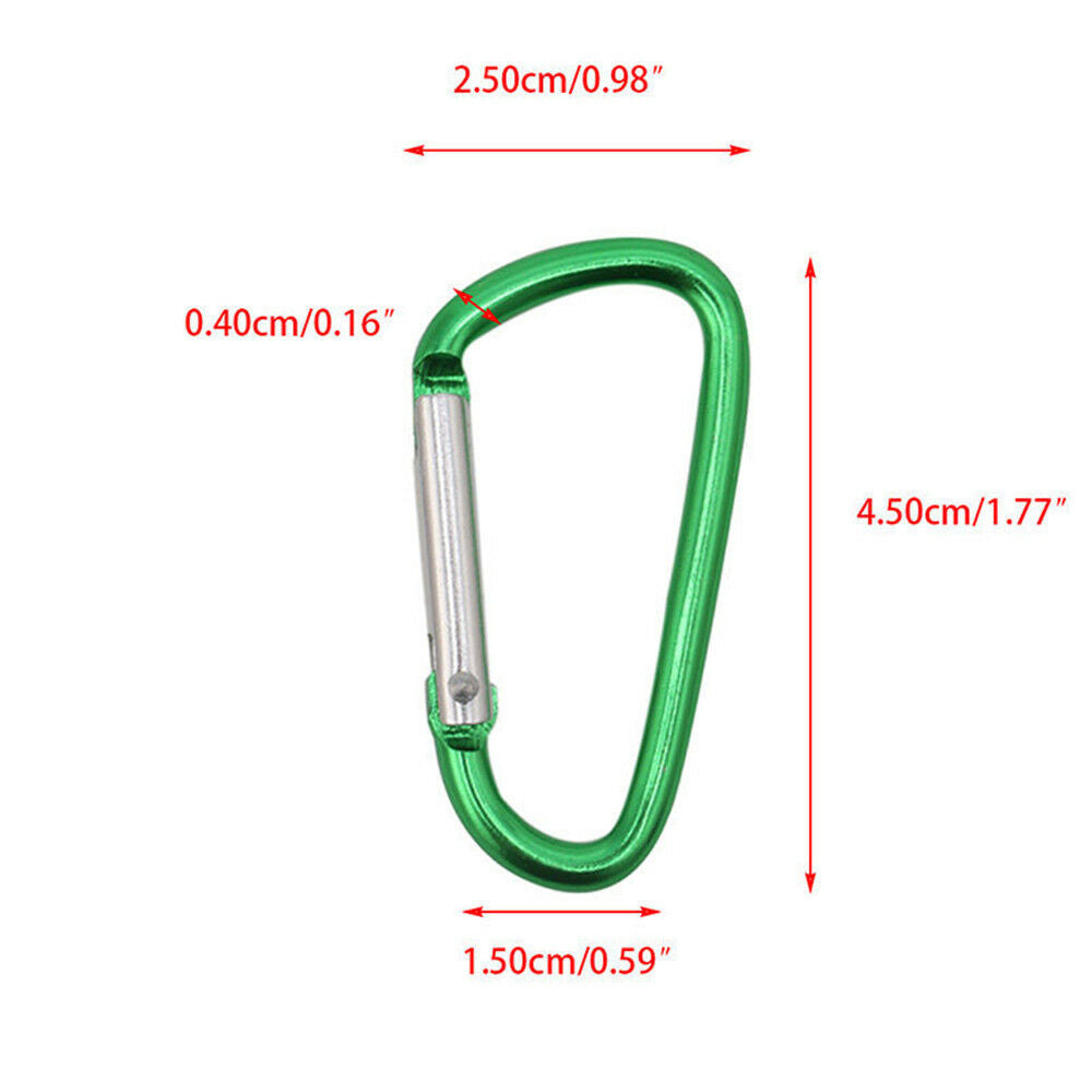 5X Carabiner Aluminum D-Ring Key Chain-Clip Snap Hook Karabiner Camping Keyring/