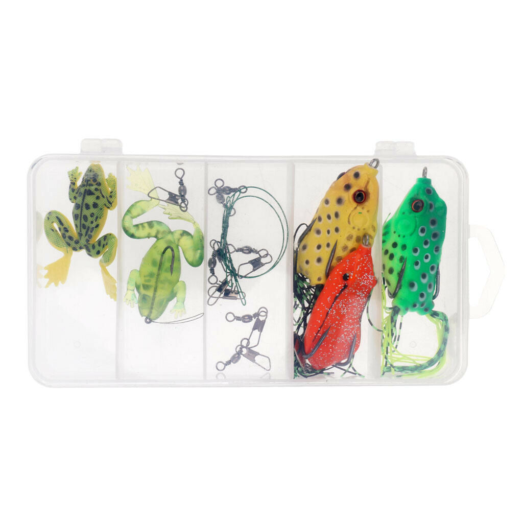 13pcs Plastic Frog Lure Fishing Baits Crankbaits Hooks Fishing Accessories