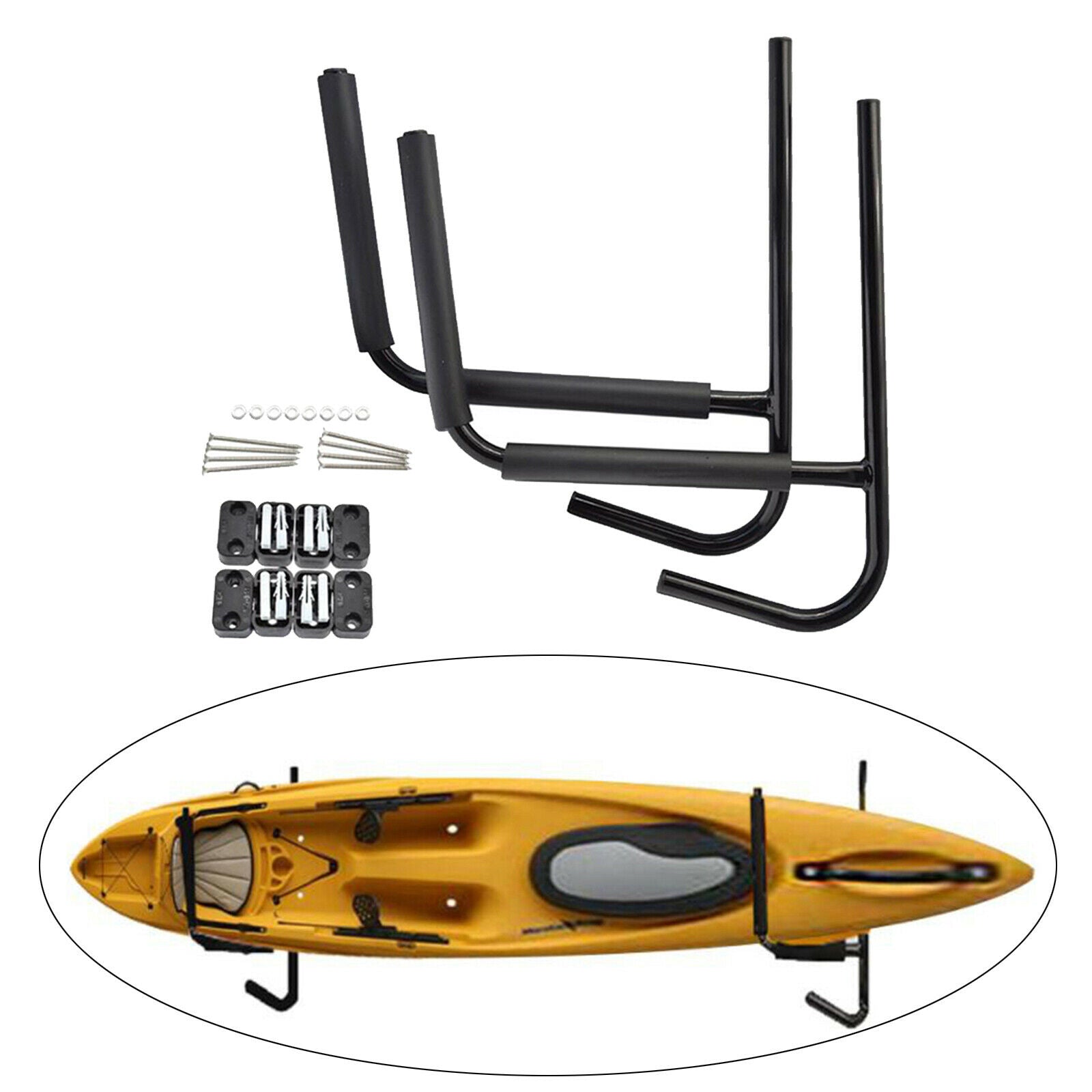 Pack of 2 Heavy Indoor Kayak Storage Hook Rack Holder Surfboard Accessory