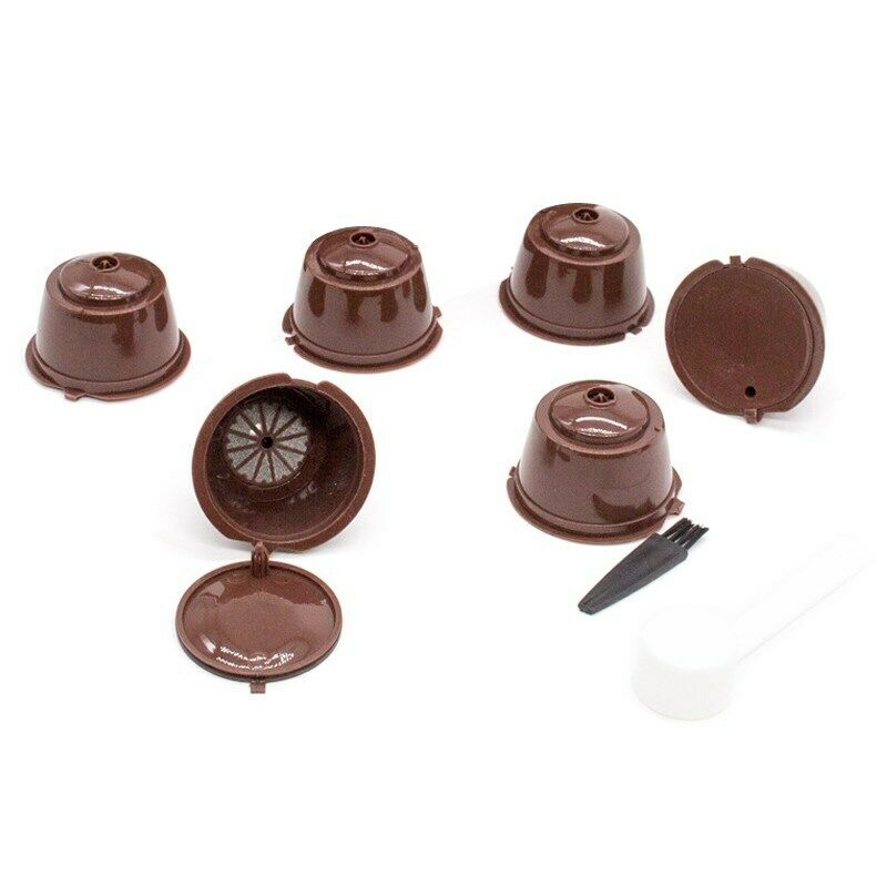 6Pcs Reusable Refillable Coffee Filter Capsule Cup Fit For Dolce Gusto CA