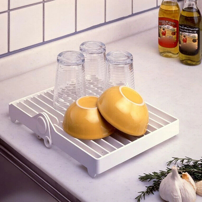 Large Plastic Dish Plate Utensil Drainer Rack Kitchen Washing Up Draining Holder