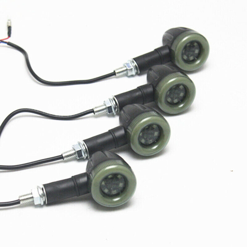 4 PCS Motorcycle Bikes Universal LED Turn Signal Light Retrofit Retro Lamp Red