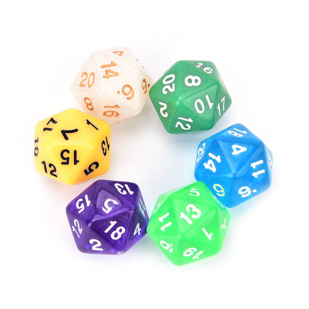 2Pcs D20 Gaming Dice Twenty Sided Die Number 1-20 for RPG Game XC