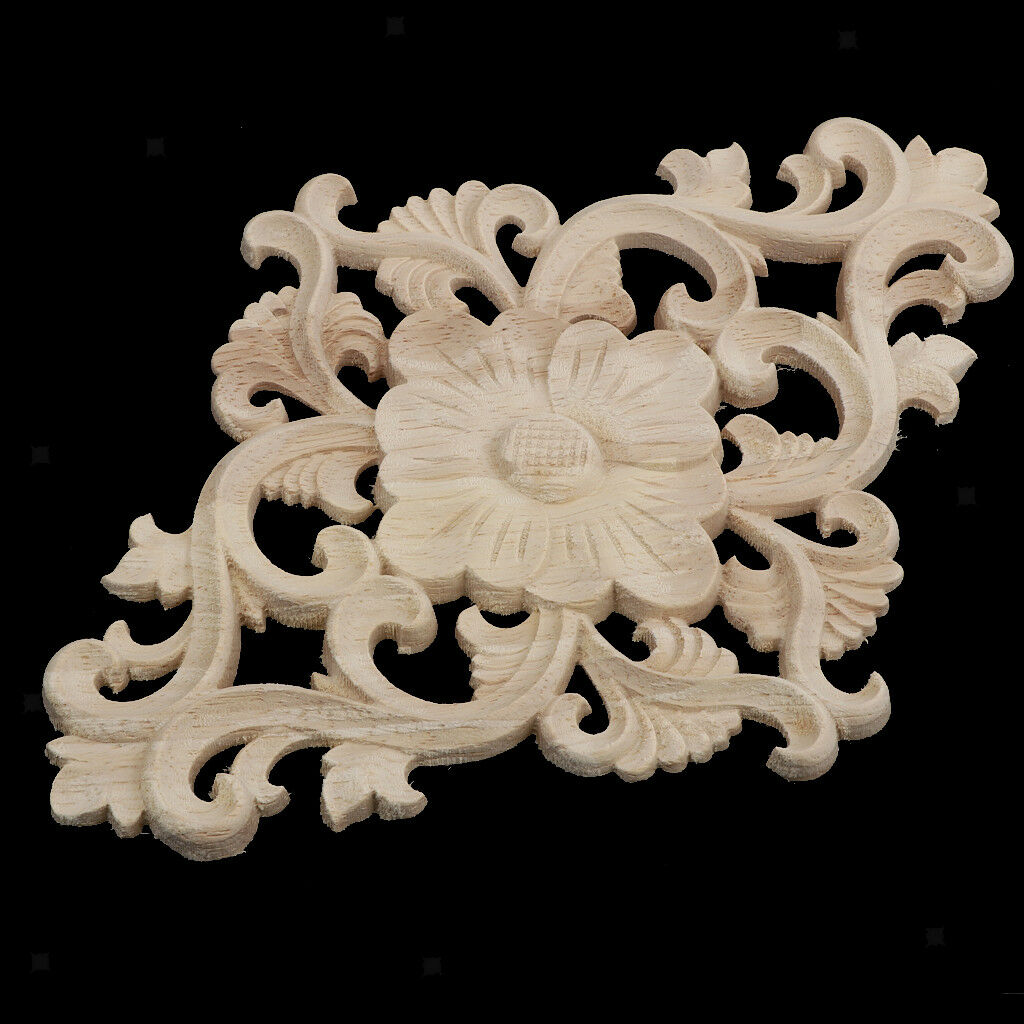 Wooden Carved Corner Applique Frame Furniture Craft Cabinet Corner Decor b