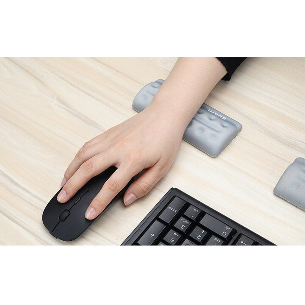 Memory Foam Mouse Pad, Wrist Rest Desktop Mat Cushion for Single Hand, Gray