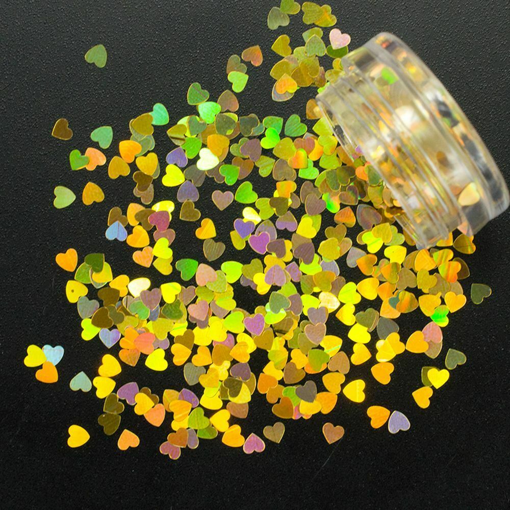 Nail Glitter Flakes Nail Art Decoration Red Love Heart Shape Shining Sequins