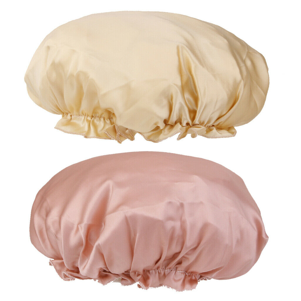 2 Pieces Of Natural Silk Sleeping Night Hat Headgear Bonnet Hat