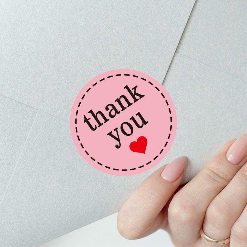 500pcs Thank You Stickers Handmade Round Packaging Seal Label Scrapbooking Decor