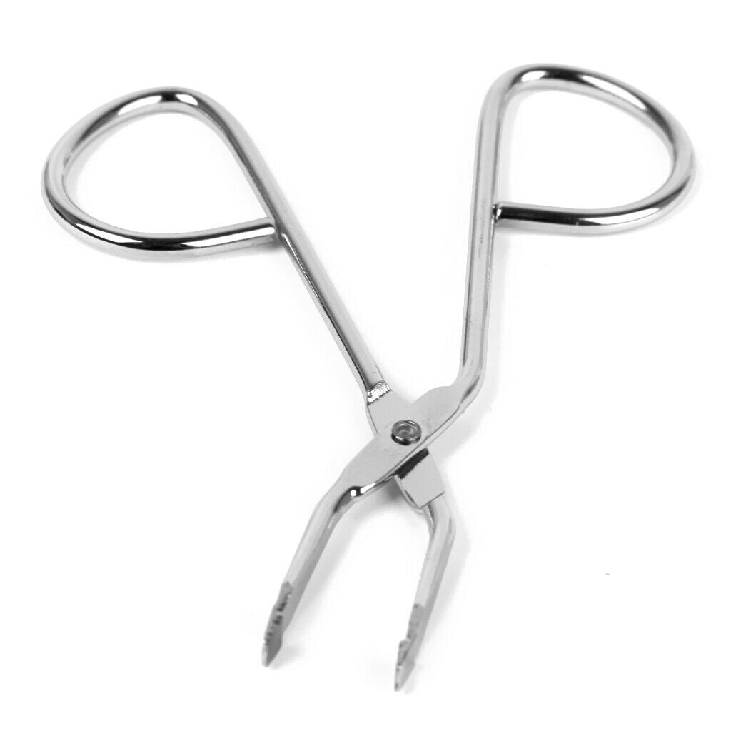 2pcs Eyebrow Scissors Shaped Tweezers with Curved Tips and Handles for Facial