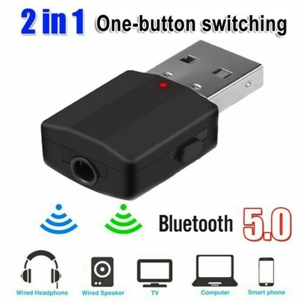 For TV / PC Car USB 5.0 Bluetooth Audio Adapter Transmitter Receiver AUX Speaker