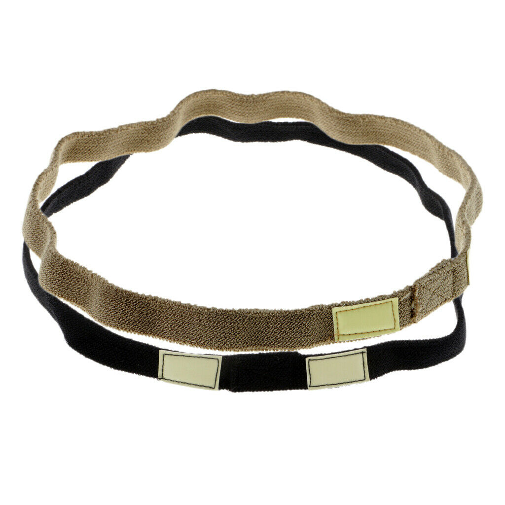 2x Elastic Reflective Camo Strap Helmet Band For M88 MICH 58cm Black&Sandy