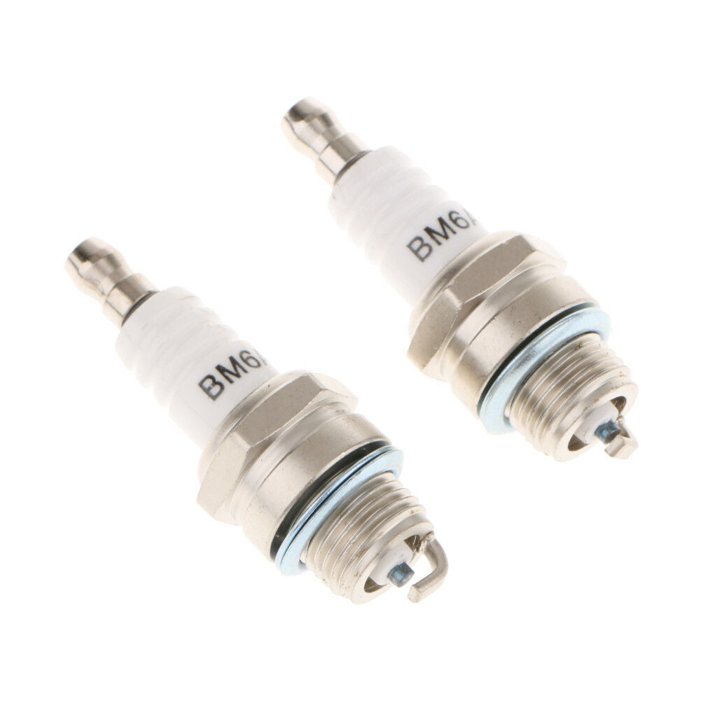 2pcs Home Garden Mower Strimmer Spark Plug BM6A Replaces M7/L7T/CJ8/1560