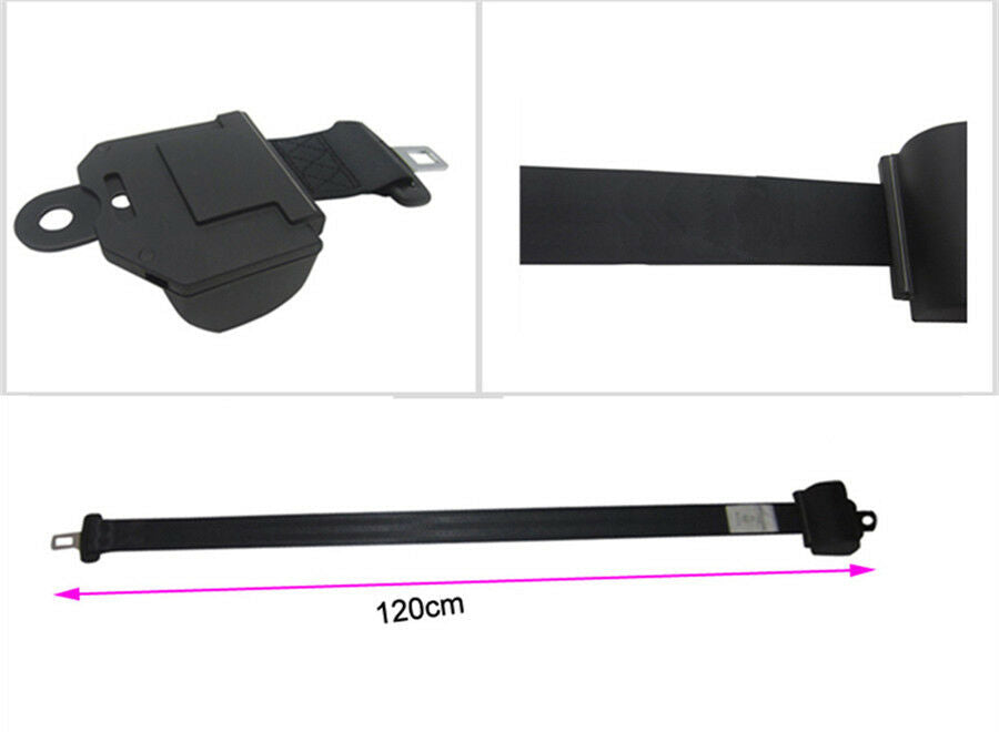 2-Point Retractable Car Seat Belt Lap Extension Safety Strap Buckle Retractor