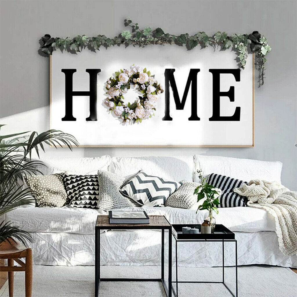 White Peony Flower Wreaths Front Door Wreath Outdoor Wall Hanging Ornament