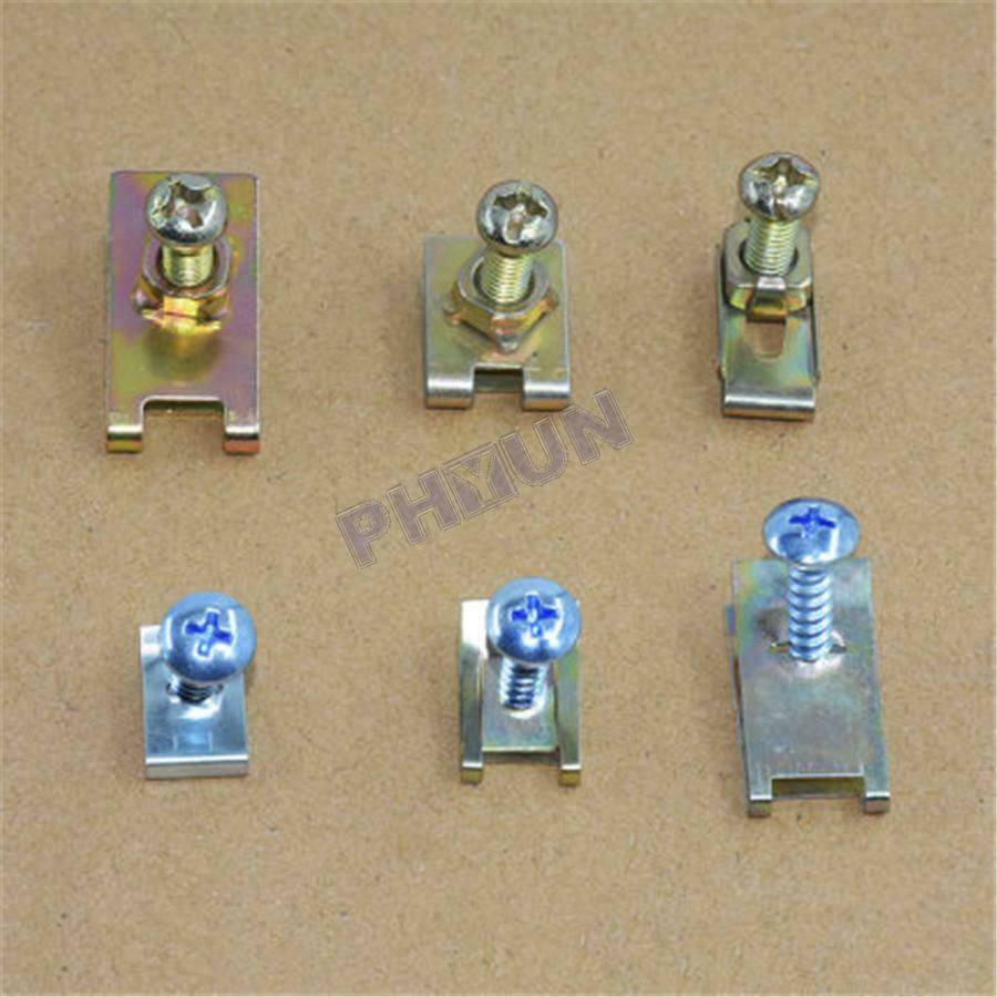 100x Mixed Fasteners Screws U Type Clips Car Panel Fender Repair Accessories