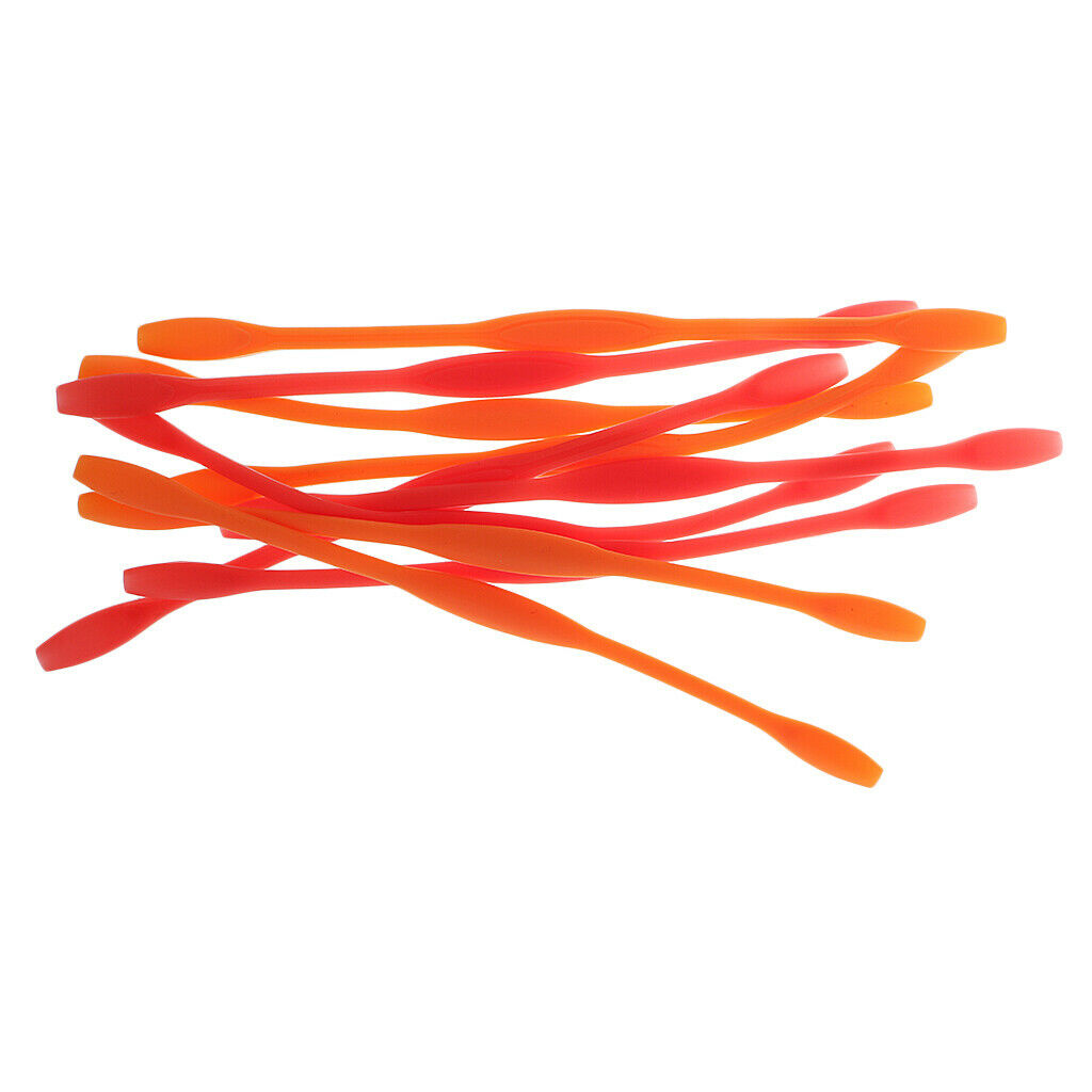 10 Piece Soft Silicone Eyeglasses Strap Cord Holder Red Orange