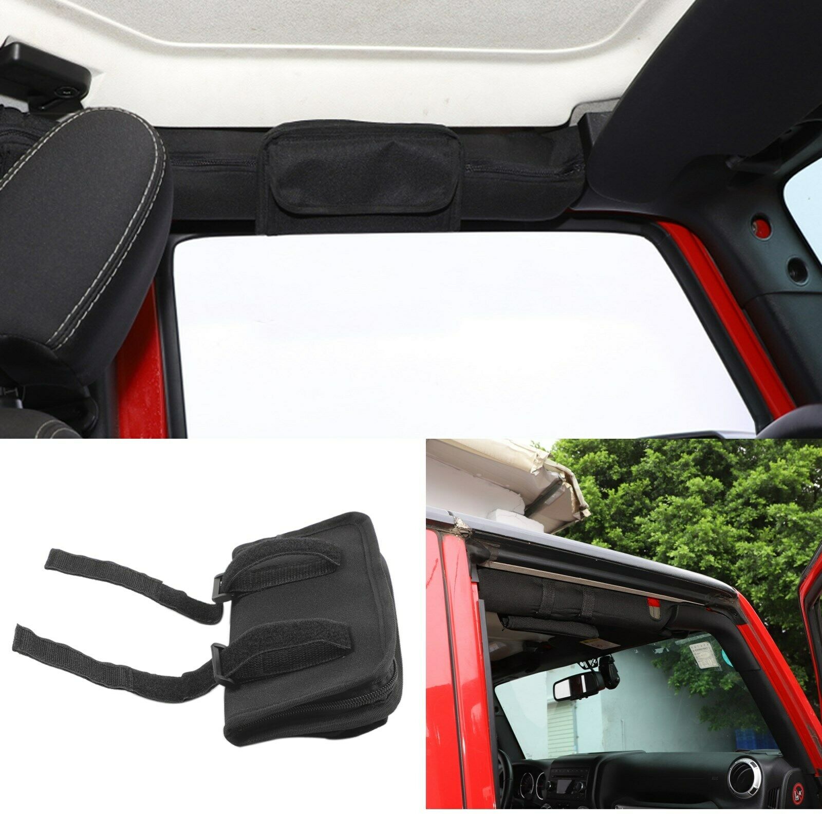 Black Multi-Function Glasses Storage Bag Fit For Wrangler JK JL JT TJ CN