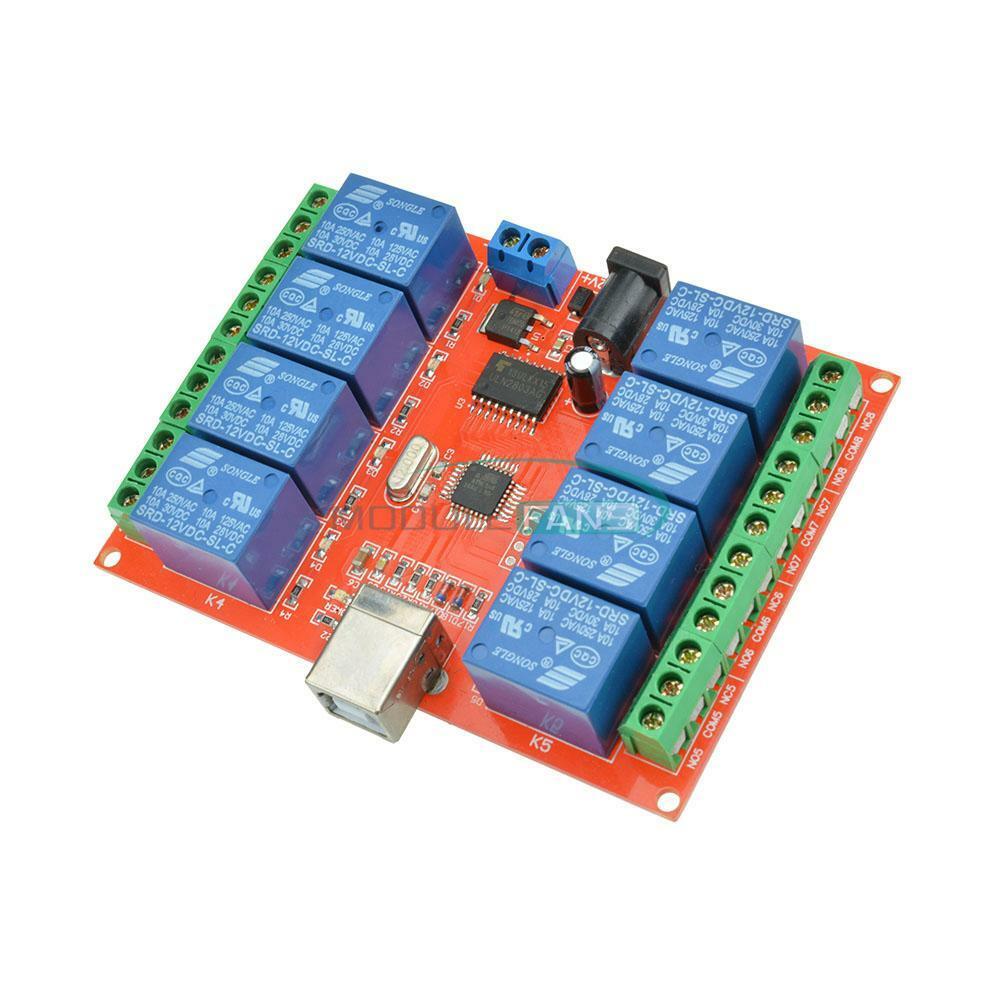 New 12V USB Relay 8 Channel Programmable Computer Control For Smart Home