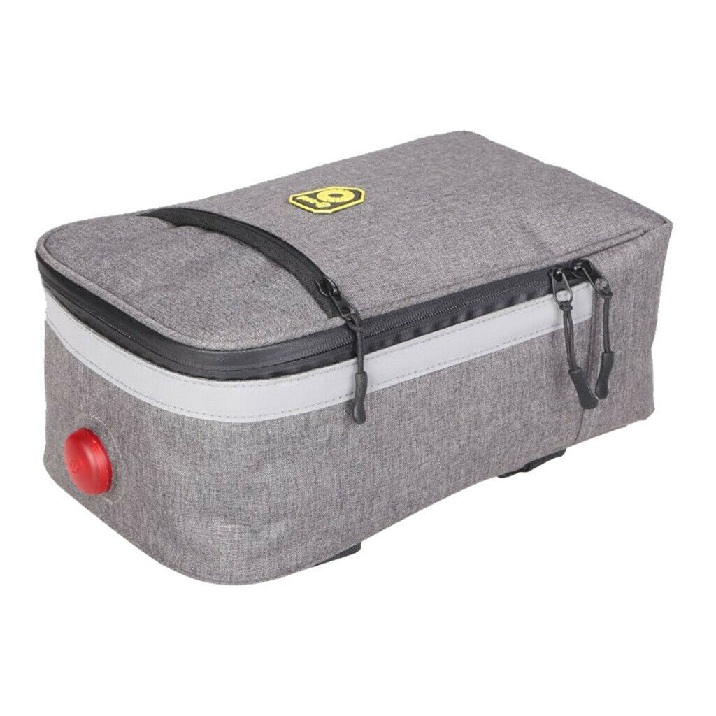 Bike Rear Seat Rack Storage Bag Handlebar Pouch Pannier Normal Gray