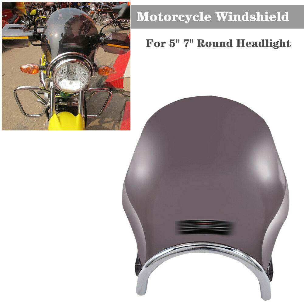 Retro Round 5" 7" Headlight Motorcycle Front Windshield Block Airflow Protective