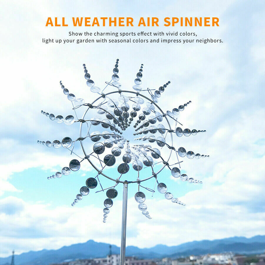Metal Garden Wind Spinner Stake Windmill Lawn Pinwheels Home Garden Patio Decor