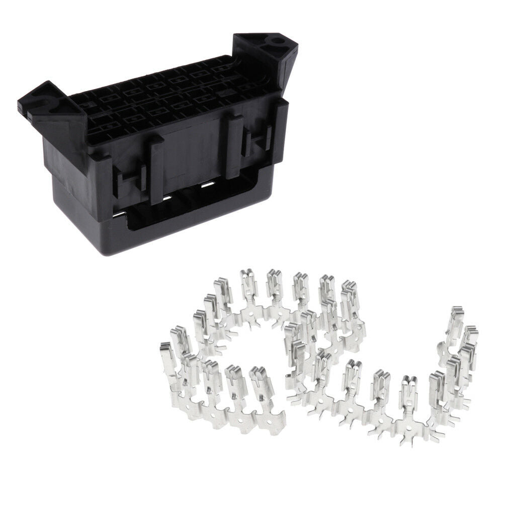 Car Part Motorcycle 14 Way Medium Relay Blade Fuse Box Holder Terminals